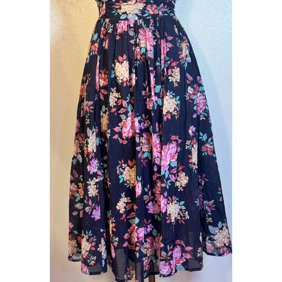 Vintage Laura Ashley Floral Dress Cottagecore Boning Goth Petite Dark Romantic - Picture 5 of 16